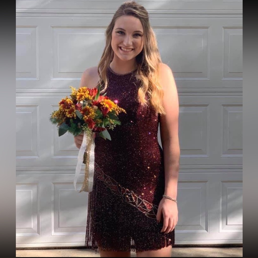 Sherri Hill maroon/purple hoco dress